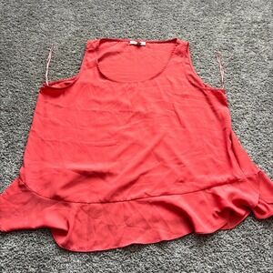 Philosophy Women Republic Clothing 2X Coral Sleeveless Blouse Peplum Flowy Tank
